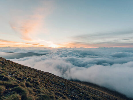 Mountain scape above the clouds