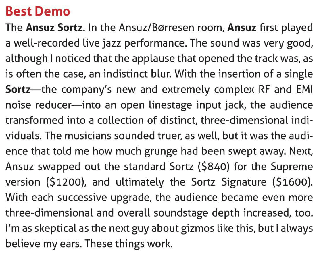 Best Demo. The Ansuz Sortz review.
