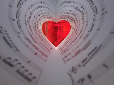 Heart made of sheet music